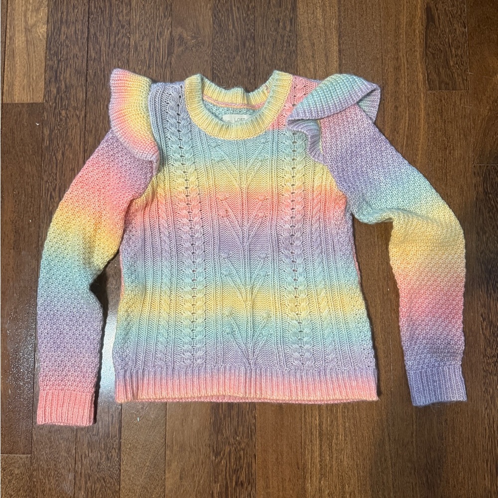 LOFT Pastel Rainbow Sweater